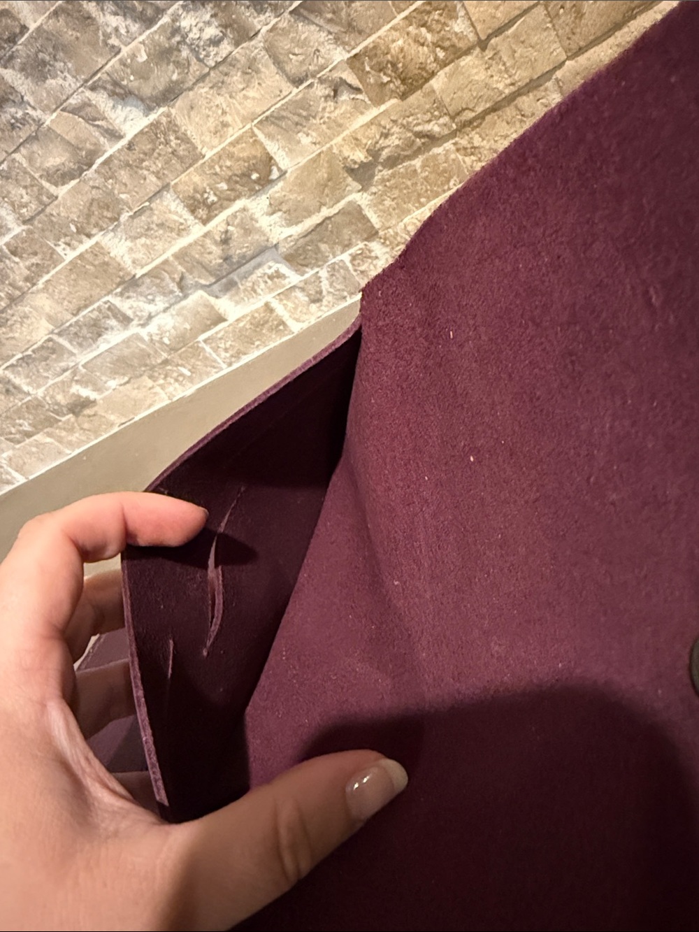 SLG PLG Portland Leather Plum Pebbled Envelope Card Holder Wallet Trifold - Picture 5 of 5